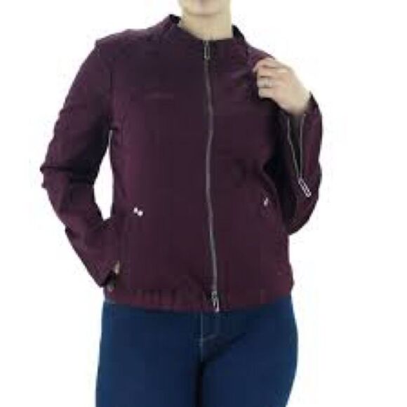 BANANA REPUBLIC S Cropped Deep Burgundy Unisex Utility Jacket - Picture 1 of 13